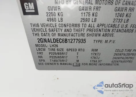 2011 Chevrolet Equinox 1Lt from USA, damaged, VIN 2GNALDEC6B1277935